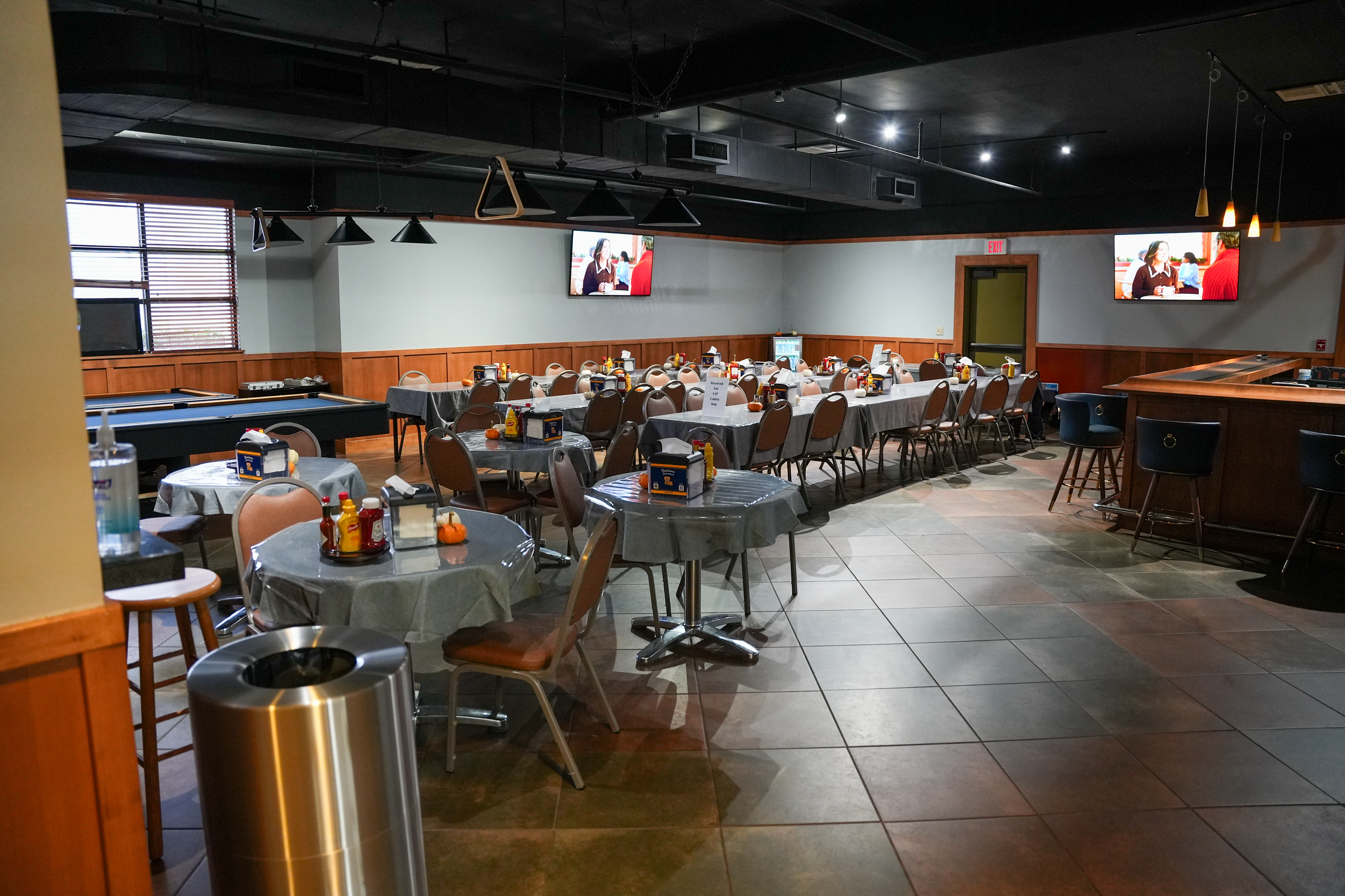 Dining and recreation space at the Staff Development Center