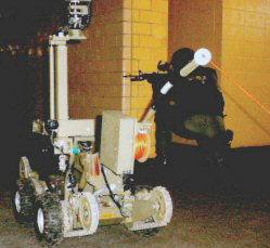 SWAT officer with robot
