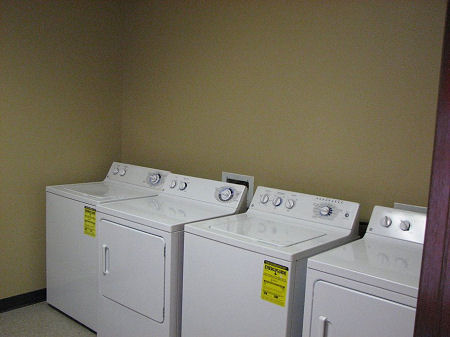 Laundry facilities with washers and dryers at the Staff Development Center