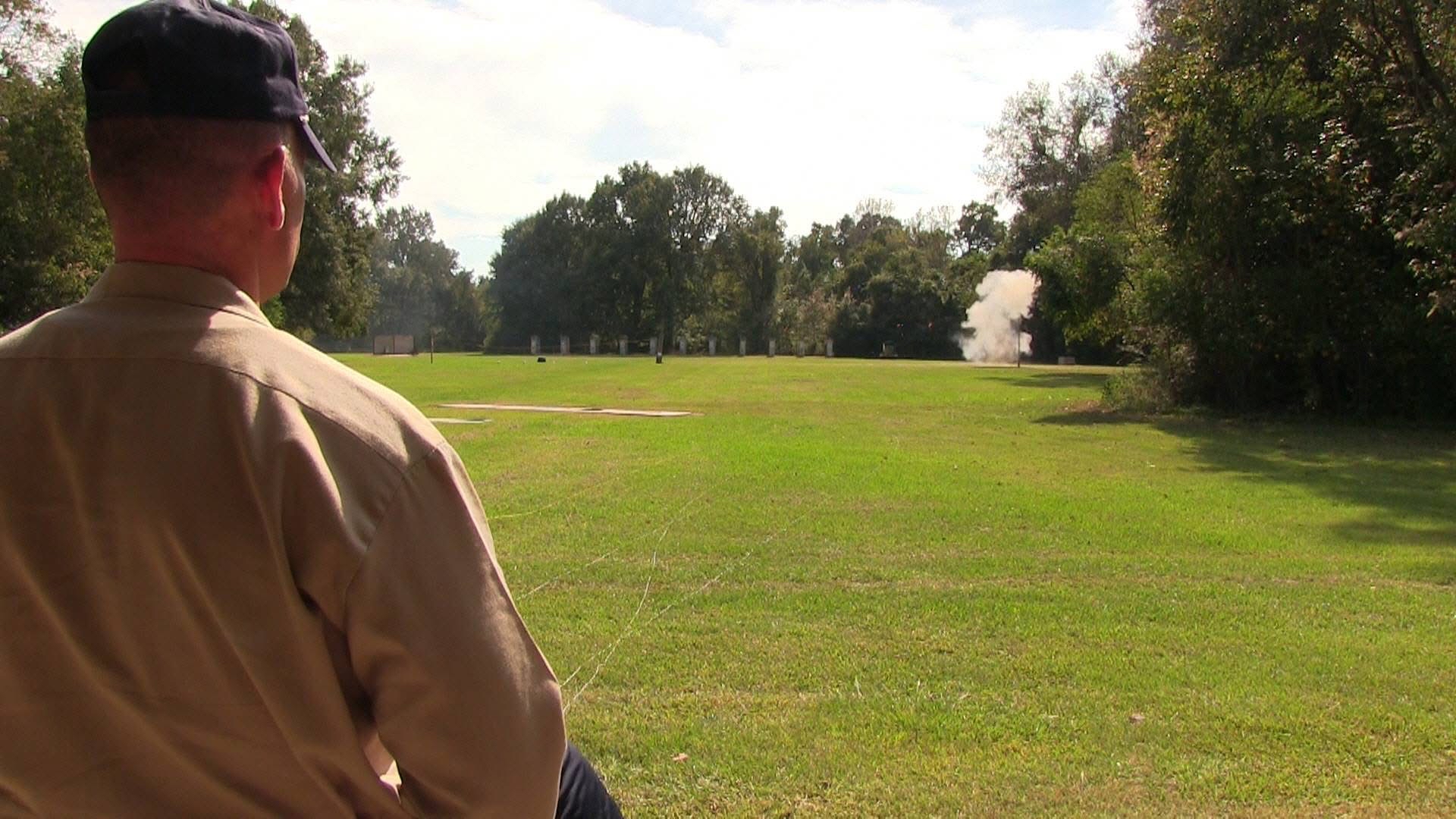 Cadet watches an Explosives Demonstration