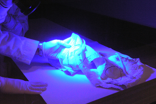 Close-up view of forensic DNA analysis instruments