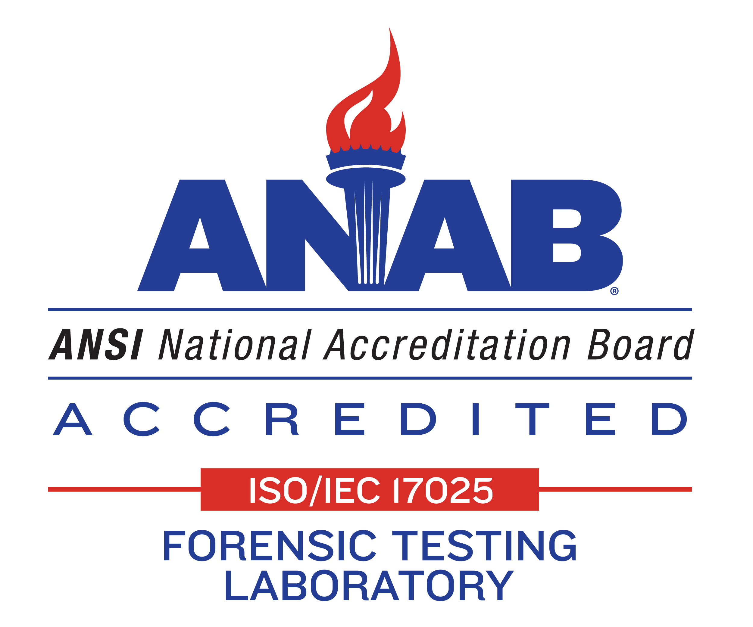 ANAB accredited forensic testing laboratory logo