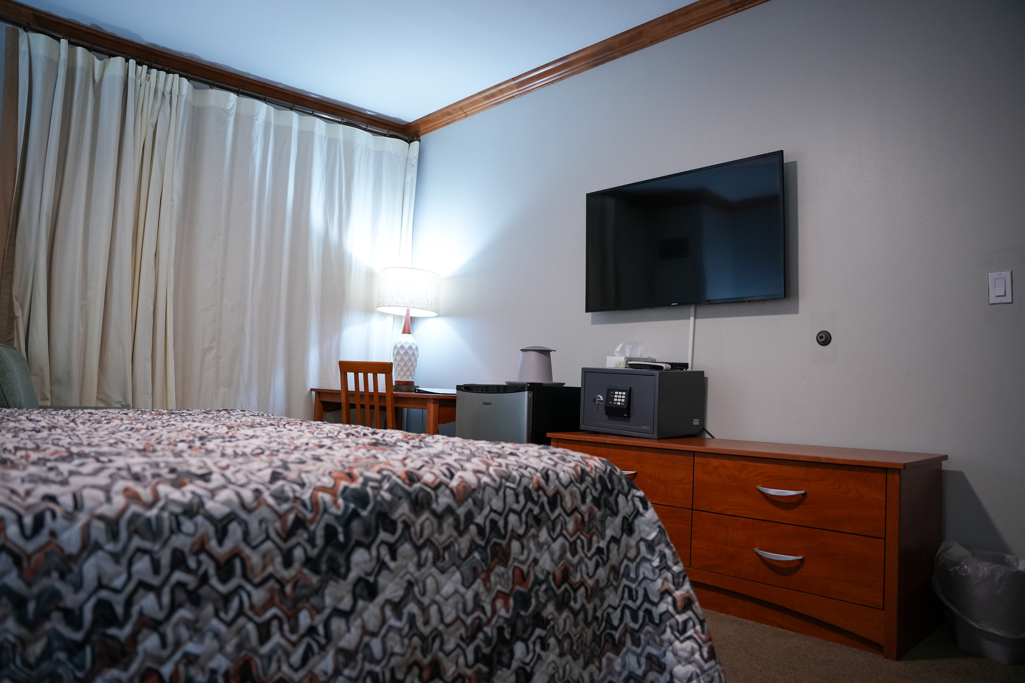 Guest bedroom with two beds at the Staff Development Center